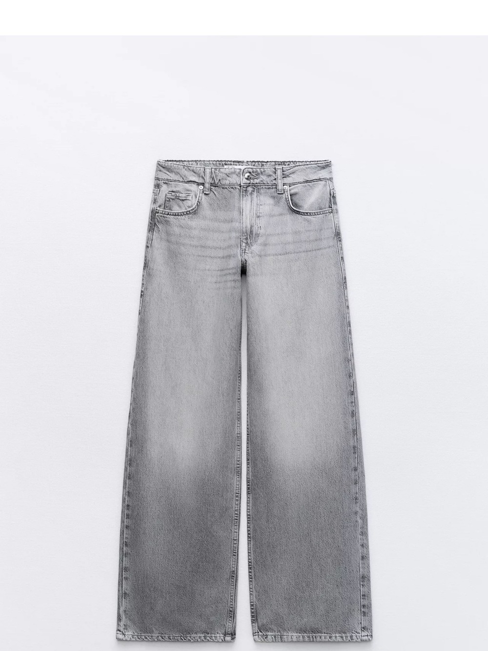 Zara Wide-Leg Jeans in Light Gray